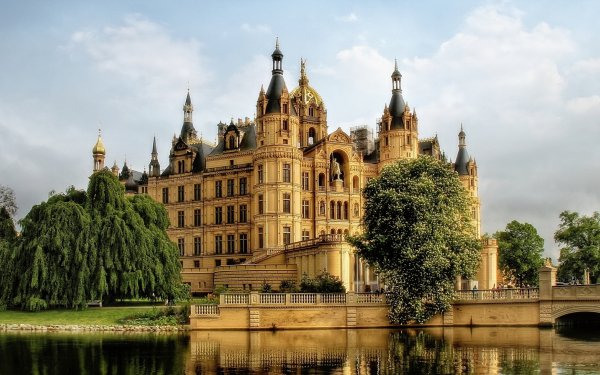 Man Made Schwerin Palace Palaces Germany Building Architecture Tree HDR HD Wallpaper | Background Image