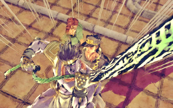 Star Platinum (Jojo's Bizarre Adventure) Hierophant Green (Jojo's Bizarre Adventure) Noriaki Kakyoin Jotaro Kujo Anime Jojo's Bizarre Adventure HD Desktop Wallpaper | Background Image
