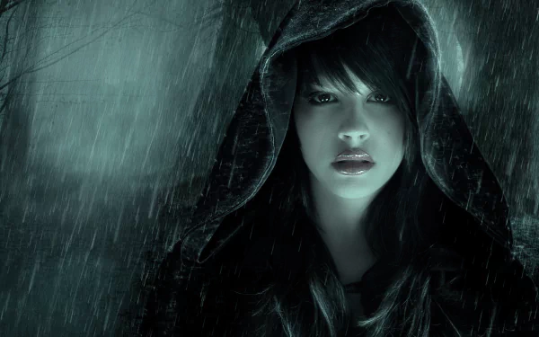 rain hood woman artistic HD Desktop Wallpaper | Background Image