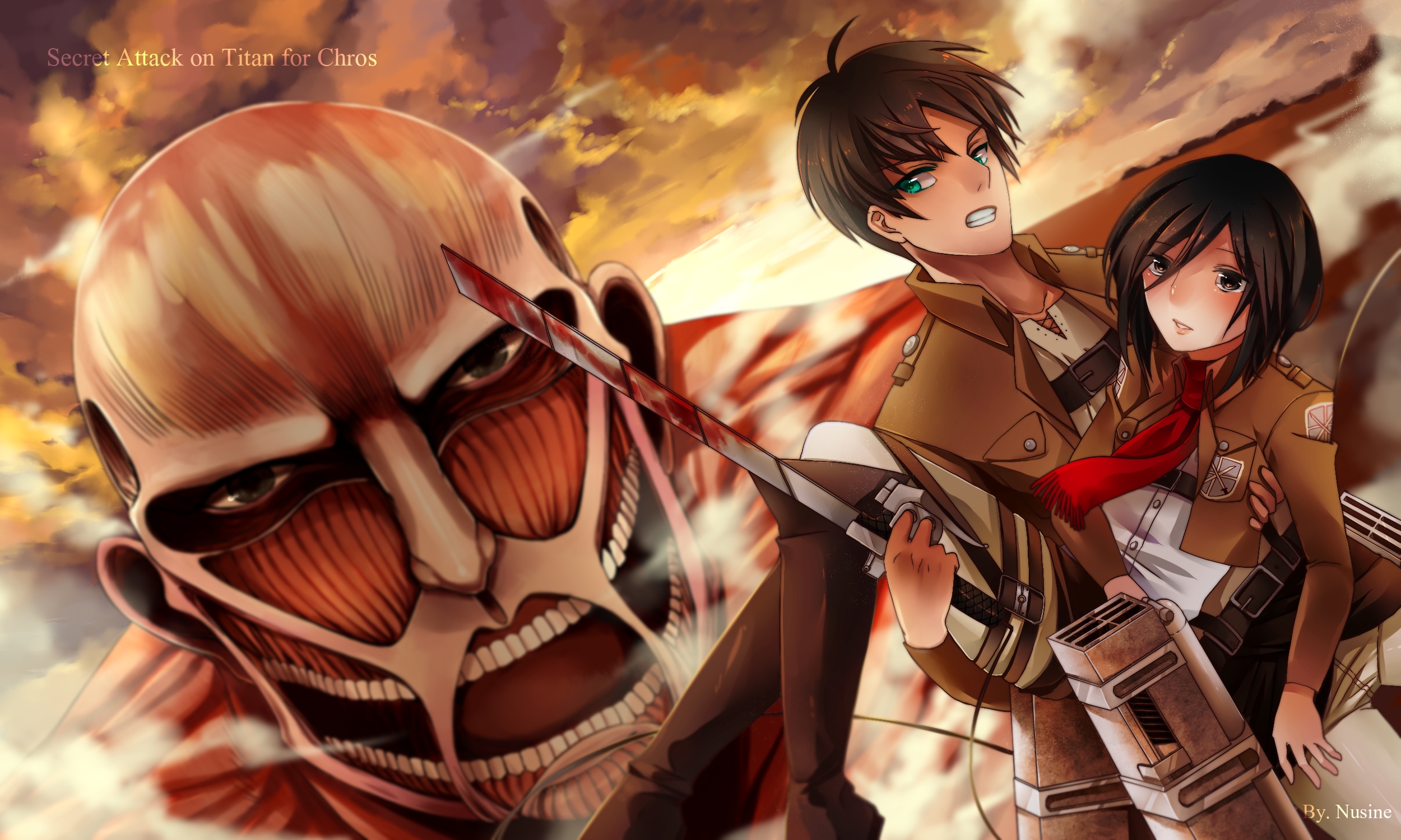 Download Eren Yeager Mikasa Ackerman Anime Attack On Titan HD Wallpaper