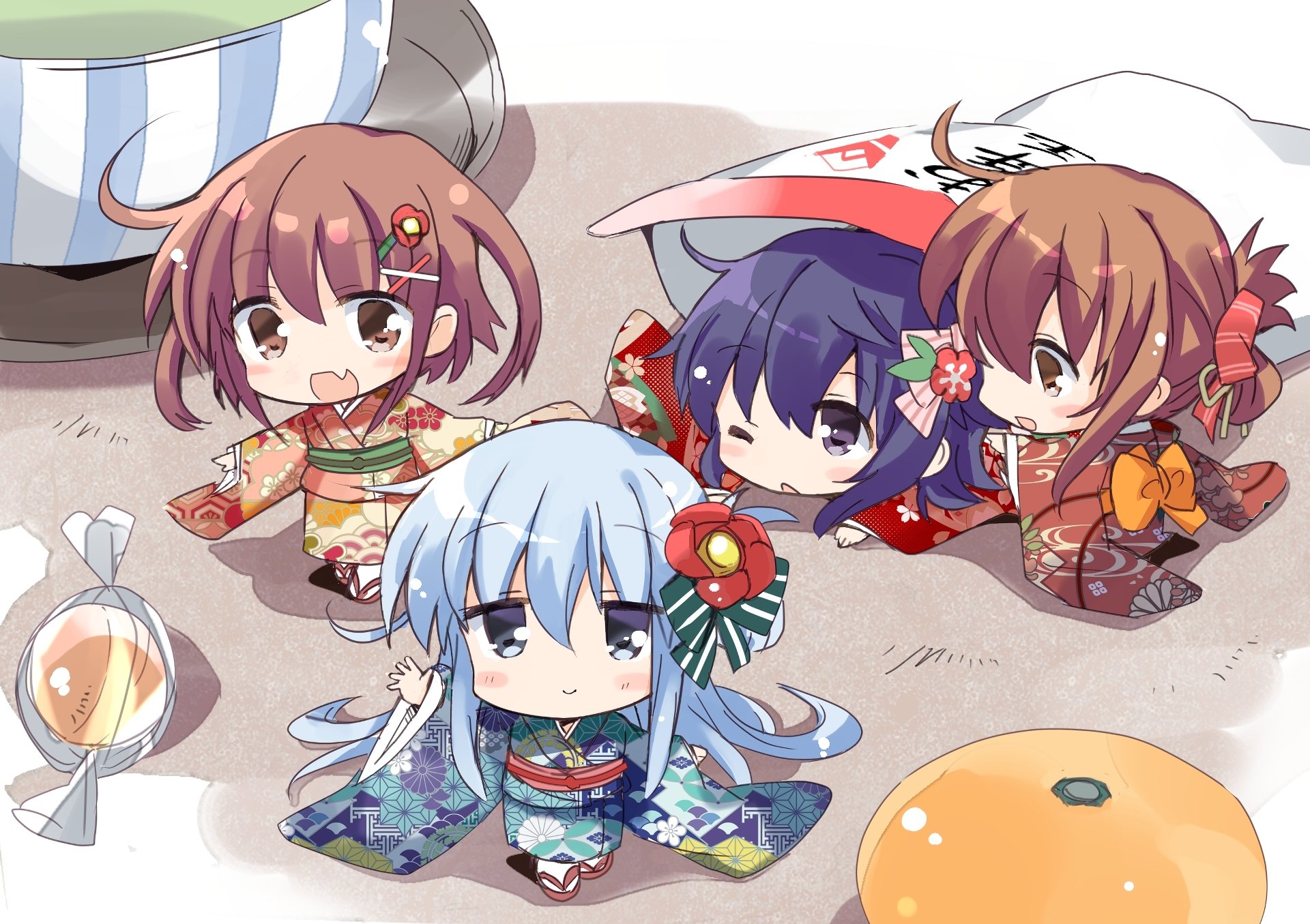 Download Inazuma (Kancolle) Ikazuchi (Kancolle) Hibiki (Kancolle) Akatsuki (KanColle) Anime Kantai Collection HD Wallpaper