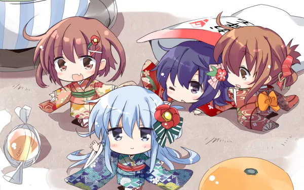 Inazuma (Kancolle) Ikazuchi (Kancolle) Hibiki (Kancolle) Akatsuki (KanColle) Anime Kantai Collection HD Desktop Wallpaper | Background Image