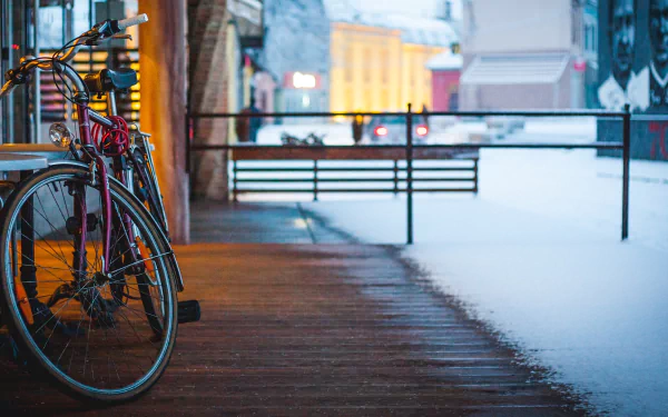 Bosnia cold snow winter vehicle bicycle HD Desktop Wallpaper | Background Image