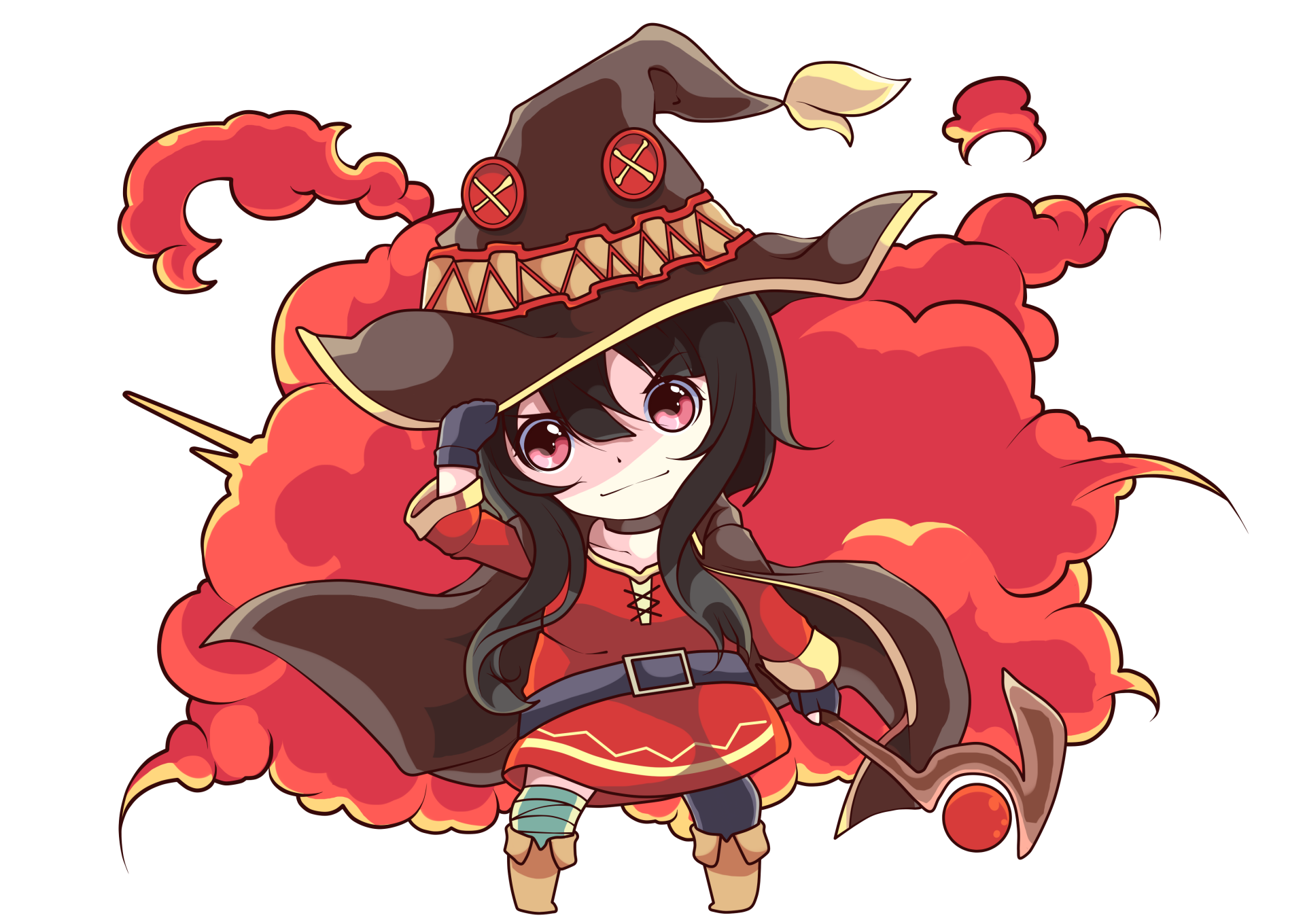 HD desktop wallpaper showcasing Megumin from KonoSuba, a beloved character from the anime KonoSuba: God's Blessing on This Wonderful World!!.