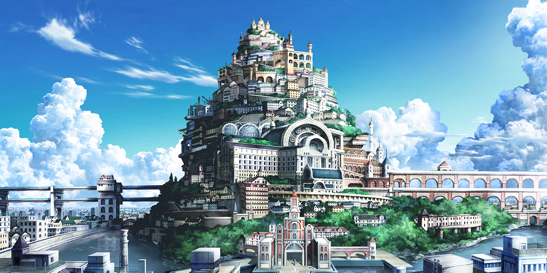 Stunning HD Wallpaper from Blue Exorcist: Enchanted Cityscape