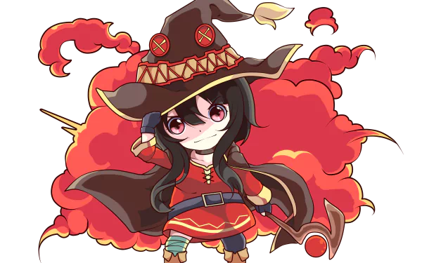 HD desktop wallpaper showcasing Megumin from KonoSuba, a beloved character from the anime KonoSuba: God's Blessing on This Wonderful World!!.