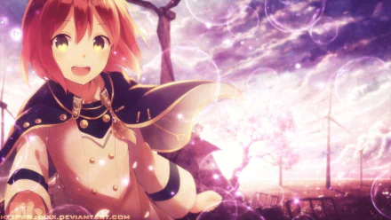 HD anime PC wallpaper featuring an original character from Rokudenashi Majutsu Koushi to Kinki Kyouten and Rokudenashi Majutsu Koushi to Akashic Records, with a glowing magical background.