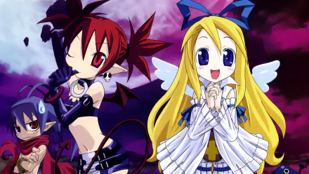 Laharl (Disgaea) Flonne (Disgaea) Etna (Disgaea) Anime Disgaea HD Desktop Wallpaper | Background Image