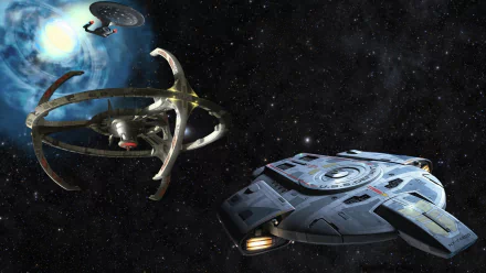 USS Defiant space station Star Trek TV Show Star Trek Deep Space Nine HD Desktop Wallpaper | Background Image