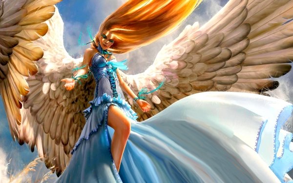 Game Magic: The Gathering Blonde Wings Long Hair HD Wallpaper | Background Image