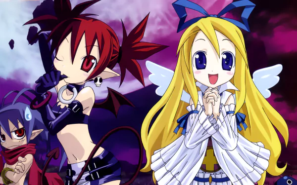 Laharl (Disgaea) Flonne (Disgaea) Etna (Disgaea) Anime Disgaea HD Desktop Wallpaper | Background Image