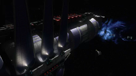 HD PC desktop wallpaper featuring a spaceship from Babylon 5: In the Beginning, part of the Babylon 5 TV show universe, set against a dark space backdrop.