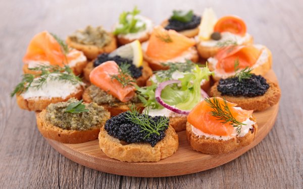 Food Fish Seafood Toast Caviar Salmon Wallpaper