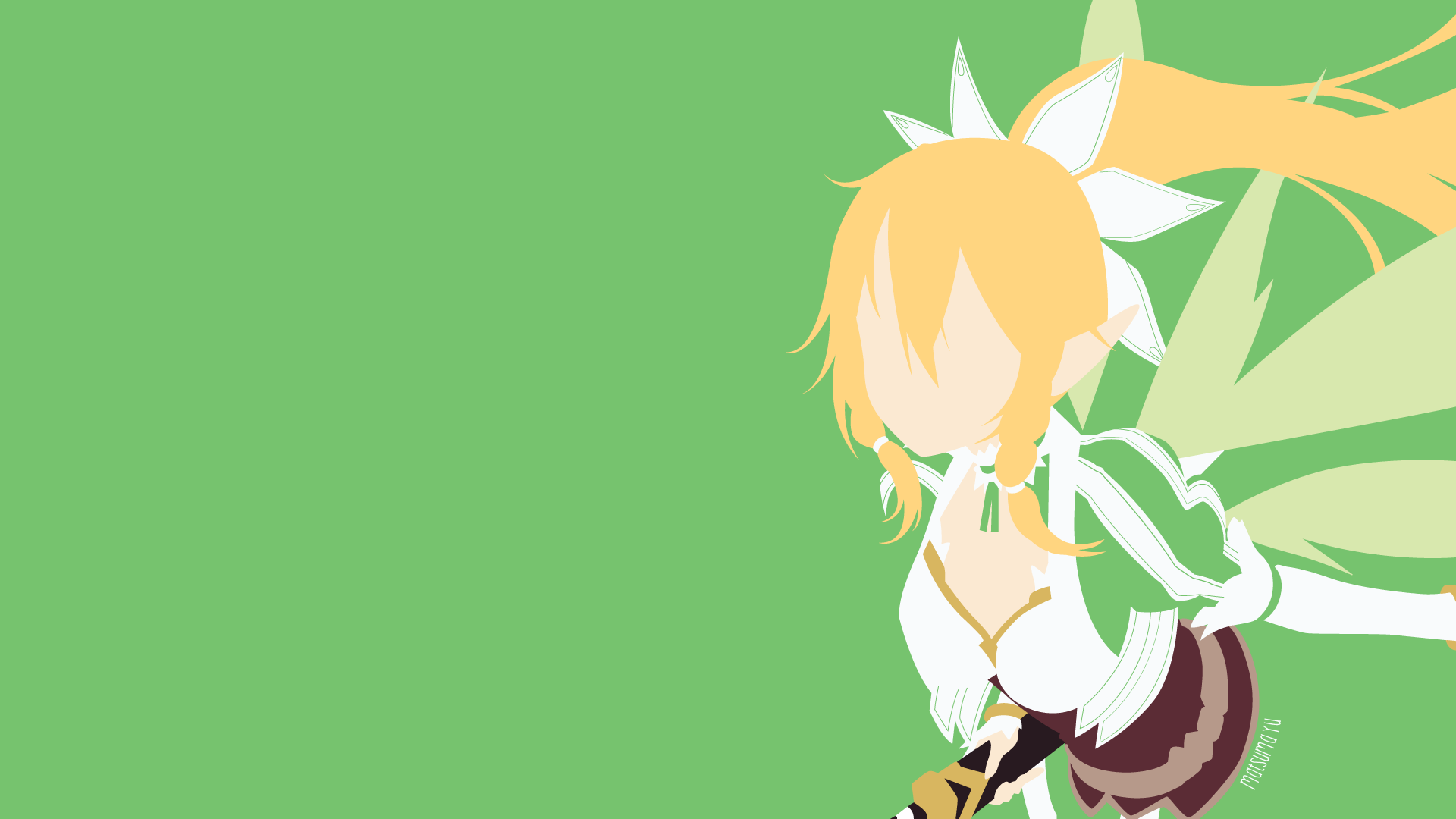 Leafa — Minimalist Suguha Kirigaya Sao Anime Hd Wallpaper By 
