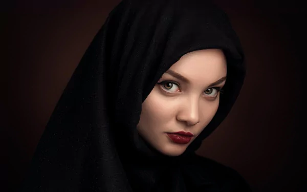 hazel eyes lipstick model woman face HD Desktop Wallpaper | Background Image