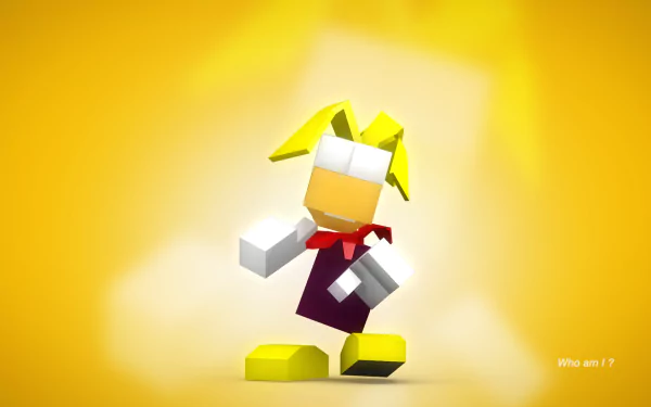 HD desktop wallpaper featuring Rayman with a yellow background.