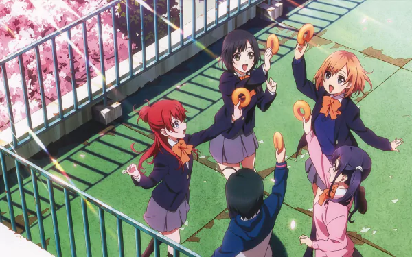 Ema Yasuhara Misa Toudou Shizuka Sakaki Aoi Miyamori Midori Imai Anime Shirobako HD Desktop Wallpaper | Background Image