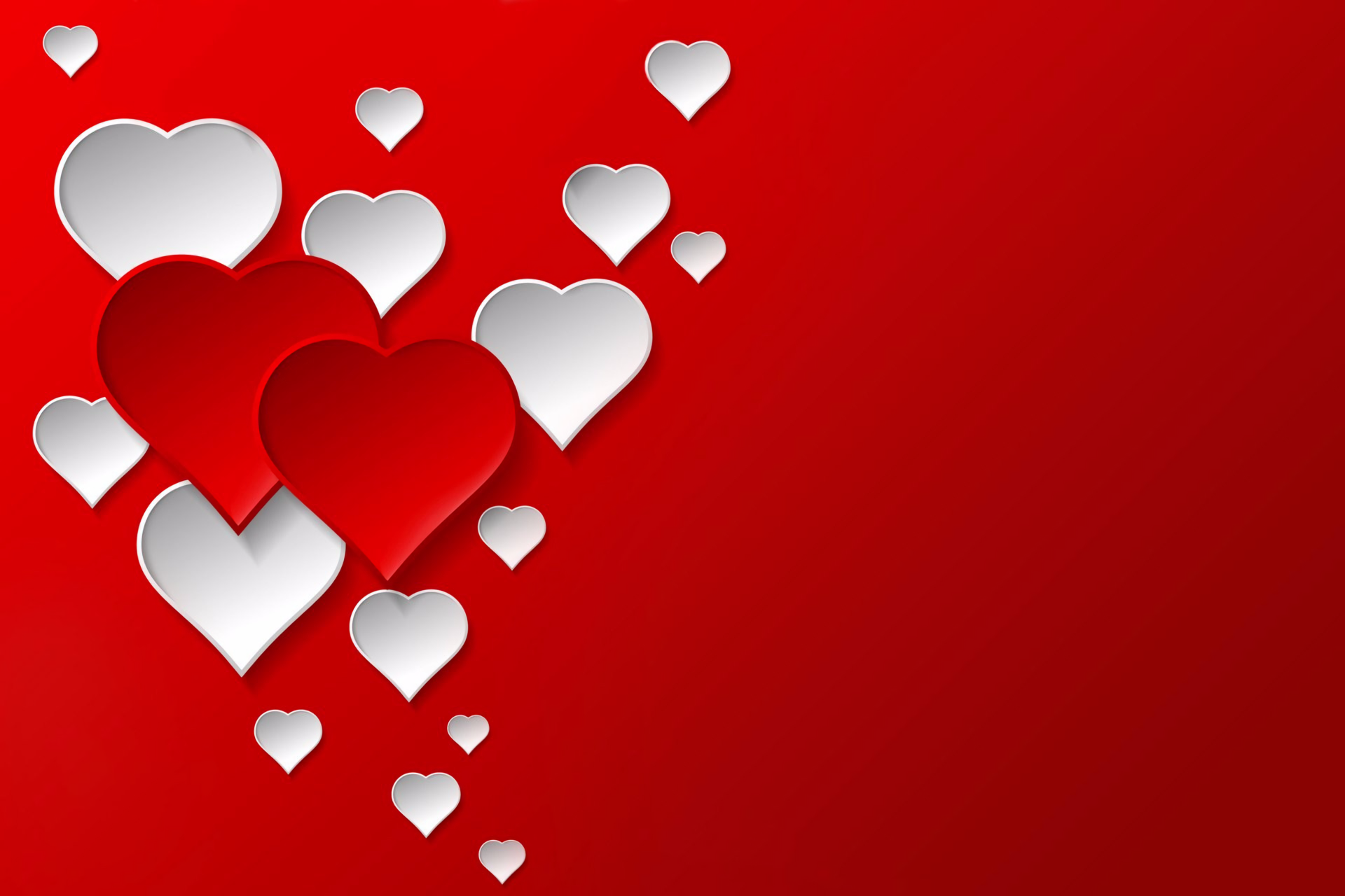 Download White Red Artistic Heart HD Wallpaper