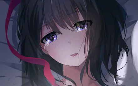 HD desktop wallpaper featuring Hanabi Yasuraoka from the anime Kuzu no Honkai, showing her with a somber expression.