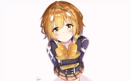 Yoshino Koiwai from Masamune-kun's Revenge is depicted in an 8K Ultra HD anime wallpaper with detailed colors and a soft, expressive pose.