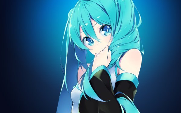 Anime Vocaloid Hatsune Miku Blue Eyes Blue Hair HD Wallpaper | Background Image