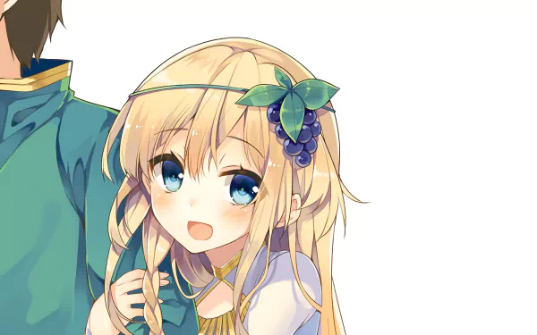 HD PC desktop wallpaper featuring Kazuma Satou and Iris from the anime KonoSuba - God’s blessing on this wonderful world!!.