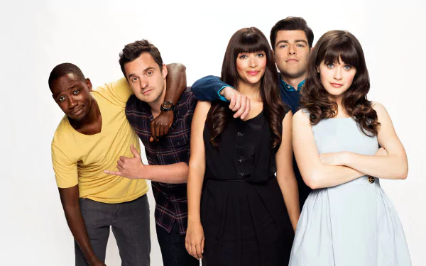 Winston Bishop Lamorne Morris Cece Parekh Hannah Simone Schmidt (New Girl) Max Greenfield Nick Miller Jake Johnson Jessica Day Zooey Deschanel TV Show New Girl HD Desktop Wallpaper | Background Image