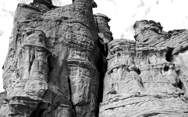 Earth Rock Tassili N'Ajjer Algeria Africa Black & White Sahara HD Wallpaper | Background Image