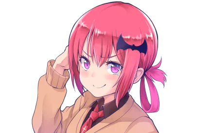 HD anime wallpaper featuring Satanichia Kurumizawa McDowell from Gabriel DropOut with her signature pink hair and confident expression.