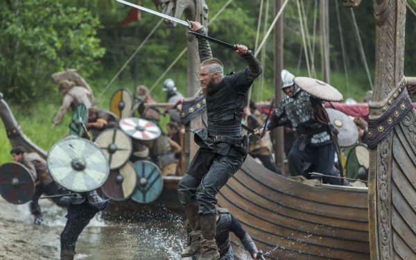 Ragnar Lothbrok Vikings (2013) TV Show HD Desktop Wallpaper | Background Image