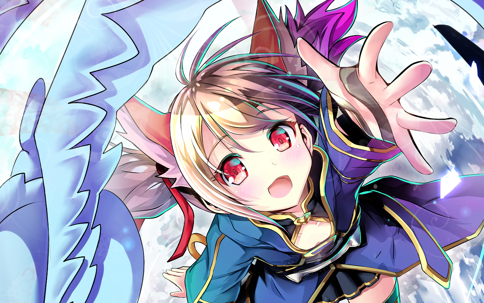 HD PC desktop wallpaper featuring Keiko Ayano as Silica from the anime Sword Art Online, showcasing vibrant colors and dynamic pose against a bright background.