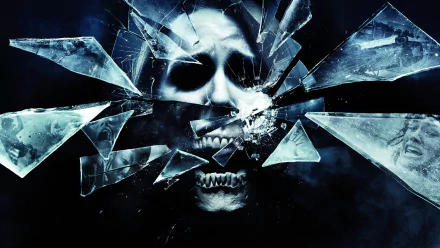 HD desktop wallpaper featuring a shattered glass skull design inspired by the movie Final Destination 4, capturing the eerie and suspenseful theme of the Final Destination series.