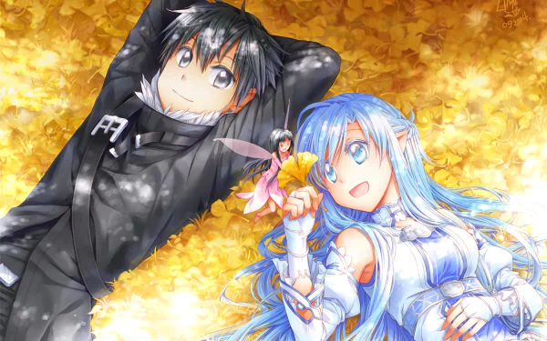 Sword Art Online Yui (Sword Art Online) Asuna Yuuki Kirito (Sword Art Online) Kazuto Kirigaya Anime Sword Art Online II Kirito And Asuna HD Desktop Wallpaper | Background Image
