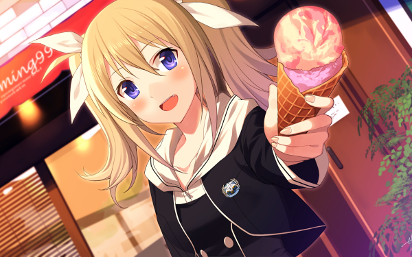 Anime ChaoS;Child Hinae Arimura Ice Cream HD Wallpaper | Background Image