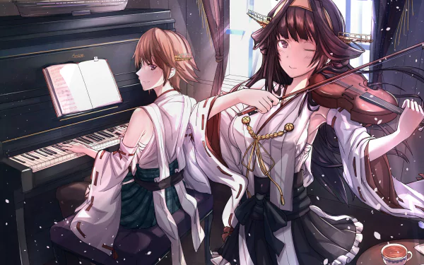 Kongou (Kancolle) Hiei (Kancolle) Anime Kantai Collection HD Desktop Wallpaper | Background Image