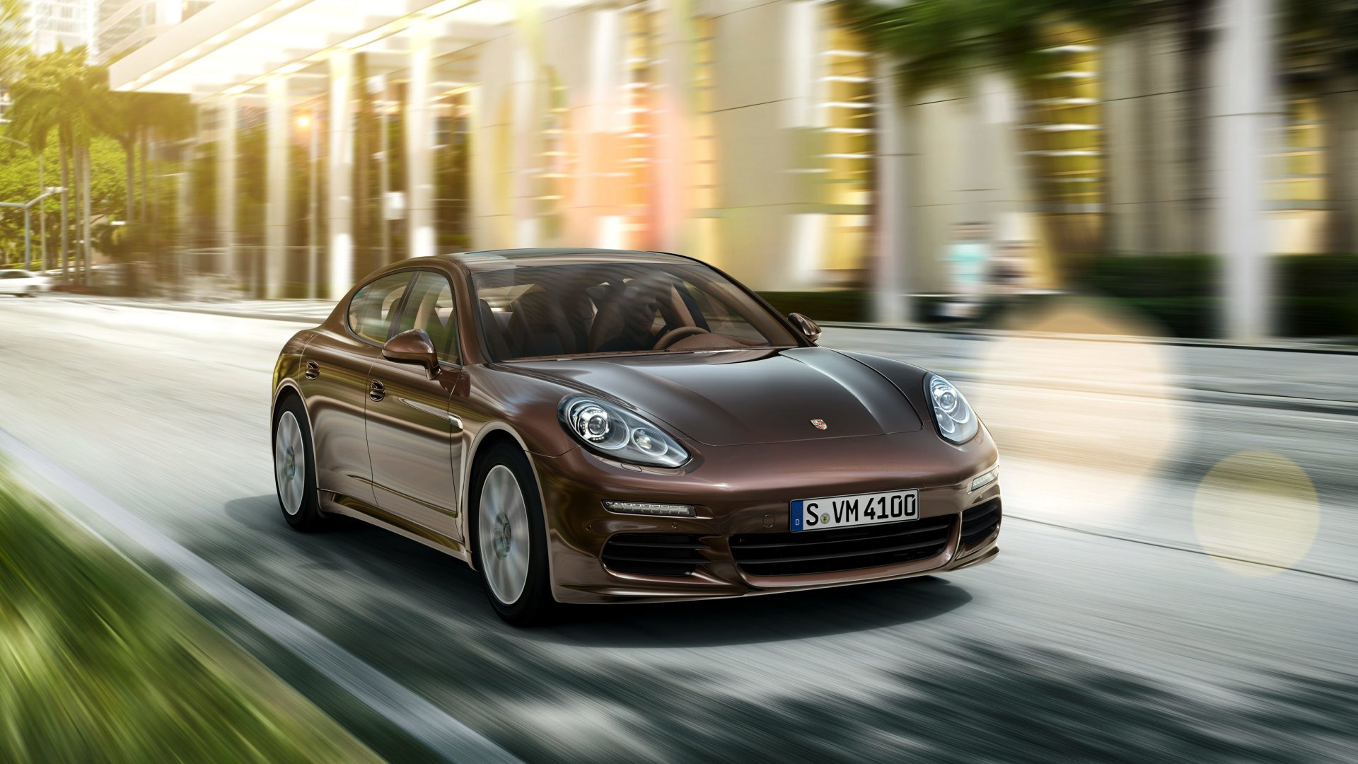 Download Motion Blur Car Porsche Vehicle Porsche Panamera HD Wallpaper