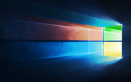 HD desktop wallpaper featuring the Windows 10 logo with a colorful, illuminated effect on a dark background, representing technology and modern computing.
