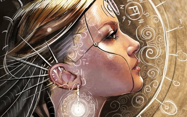 Fantasy Women Face Earrings HD Wallpaper | Background Image