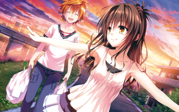 Anime To Love-Ru Rito Yuuki Mikan Yuuki HD Wallpaper | Background Image