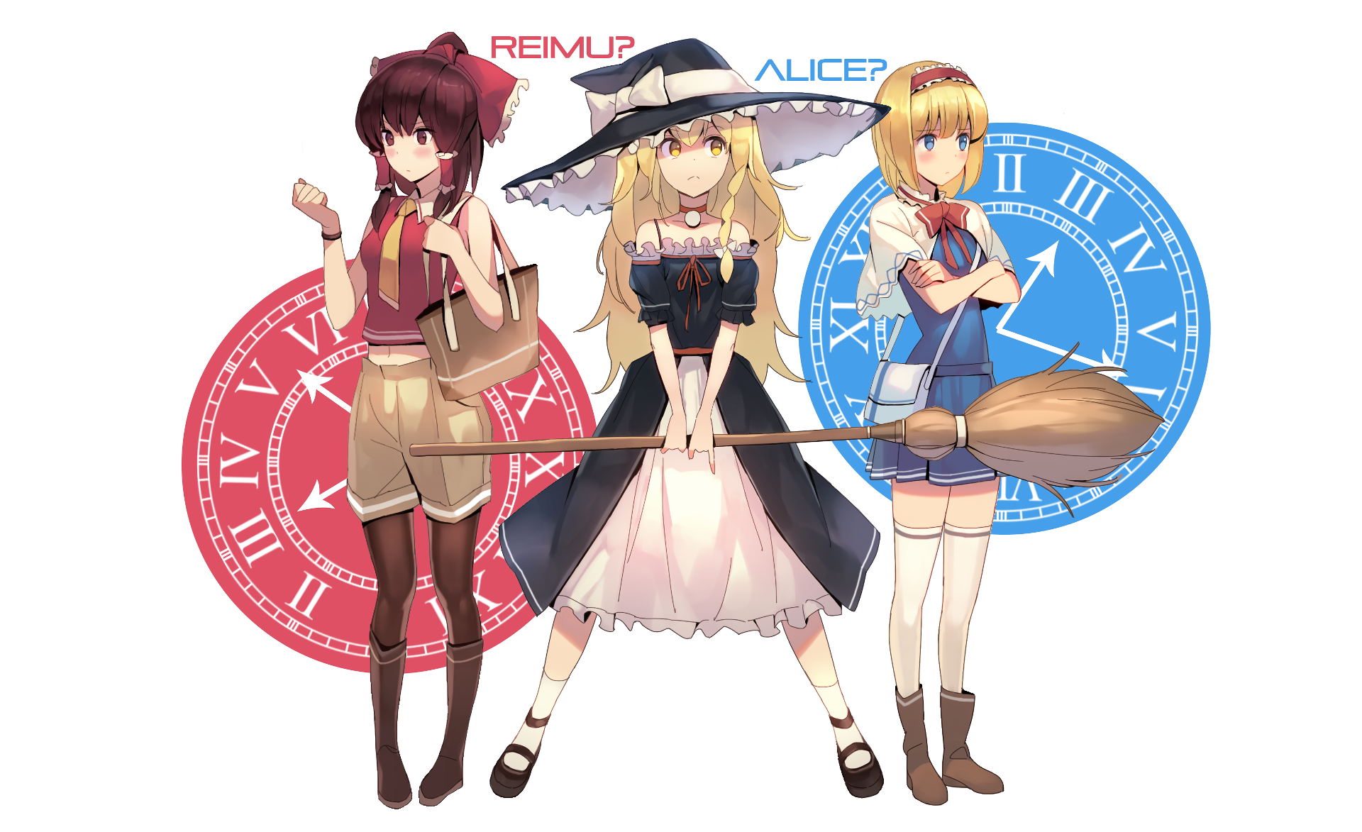 Download Reimu Hakurei Marisa Kirisame Alice Margatroid Anime Touhou HD Wallpaper