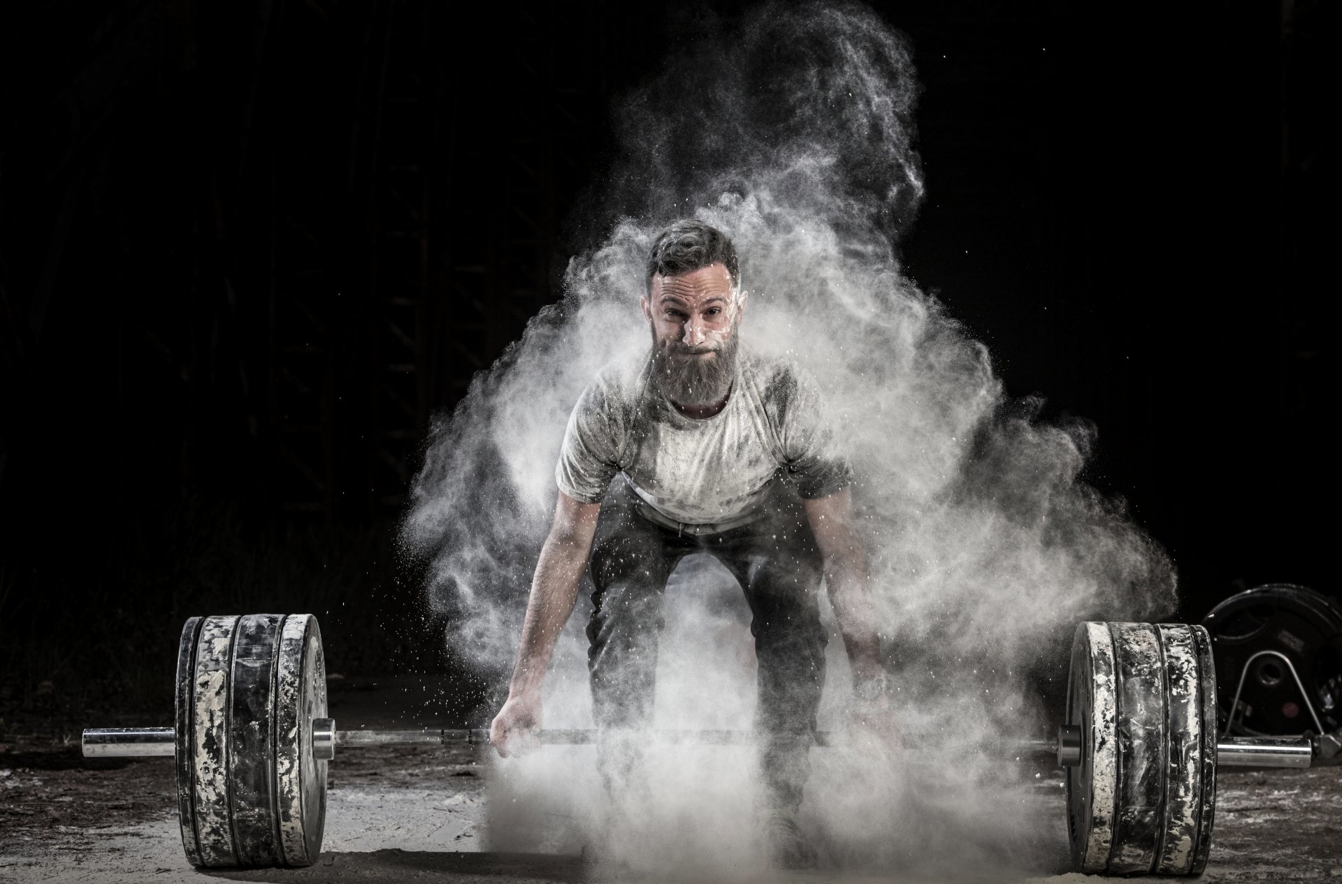 Download Beard Smoke Weightlifting Sports 4k Ultra HD Wallpaper