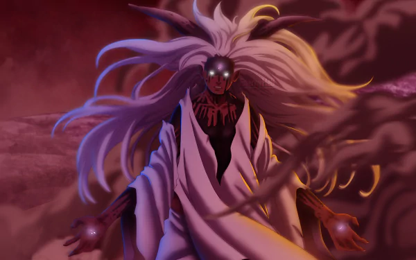 4K Ultra HD PC desktop wallpaper featuring Momoshiki Ōtsutsuki from the anime Boruto, showcasing his intense expression and flowing white hair against a dark, dramatic background.