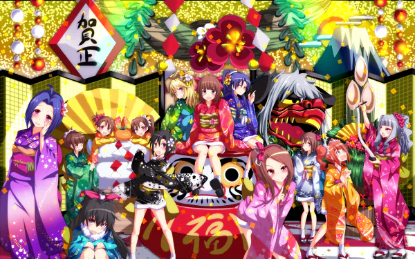 Takane Shijou Yayoi Takatsuki Yukiho Hagiwara Iori Minase Chihaya Kisaragi Haruka Amami Miki Hoshii Makoto Kikuchi Hibiki Ganaha Mami Futami Ami Futami Ritsuko Akizuki Azusa Miura Anime The iDOLM@STER HD Desktop Wallpaper | Background Image