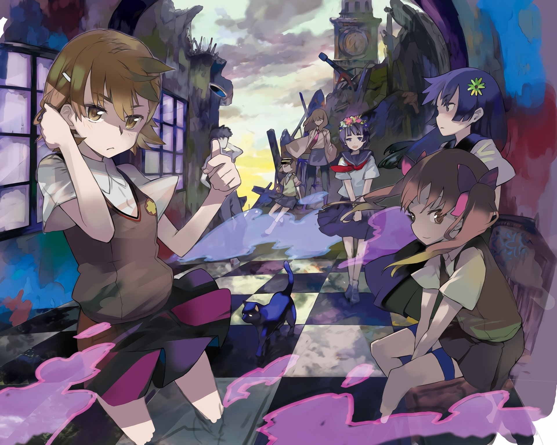 Download Ruiko Saten Kazari Uiharu Kuroko Shirai Mikoto Misaka Anime A Certain Scientific Railgun HD Wallpaper