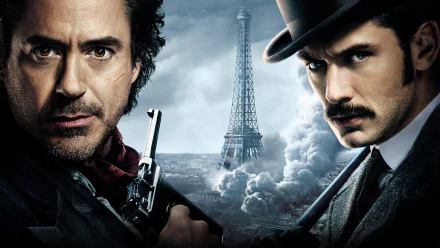 Jude Law Robert Downey Jr. movie Sherlock Holmes: A Game of Shadows HD Desktop Wallpaper | Background Image