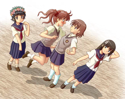Kazari Uiharu Ruiko Saten Kuroko Shirai Mikoto Misaka Anime A Certain Scientific Railgun HD Desktop Wallpaper | Background Image