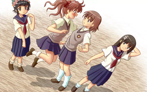 Kazari Uiharu Ruiko Saten Kuroko Shirai Mikoto Misaka Anime A Certain Scientific Railgun HD Desktop Wallpaper | Background Image