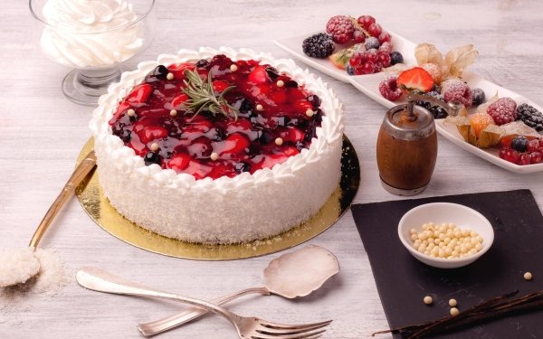 Food Cake Pastry Still Life Cream Fruit HD Wallpaper | Background Image