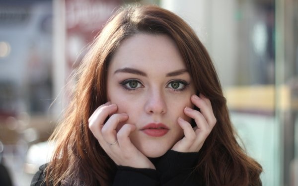 Women Face Model Brunette Green Eyes HD Wallpaper | Background Image