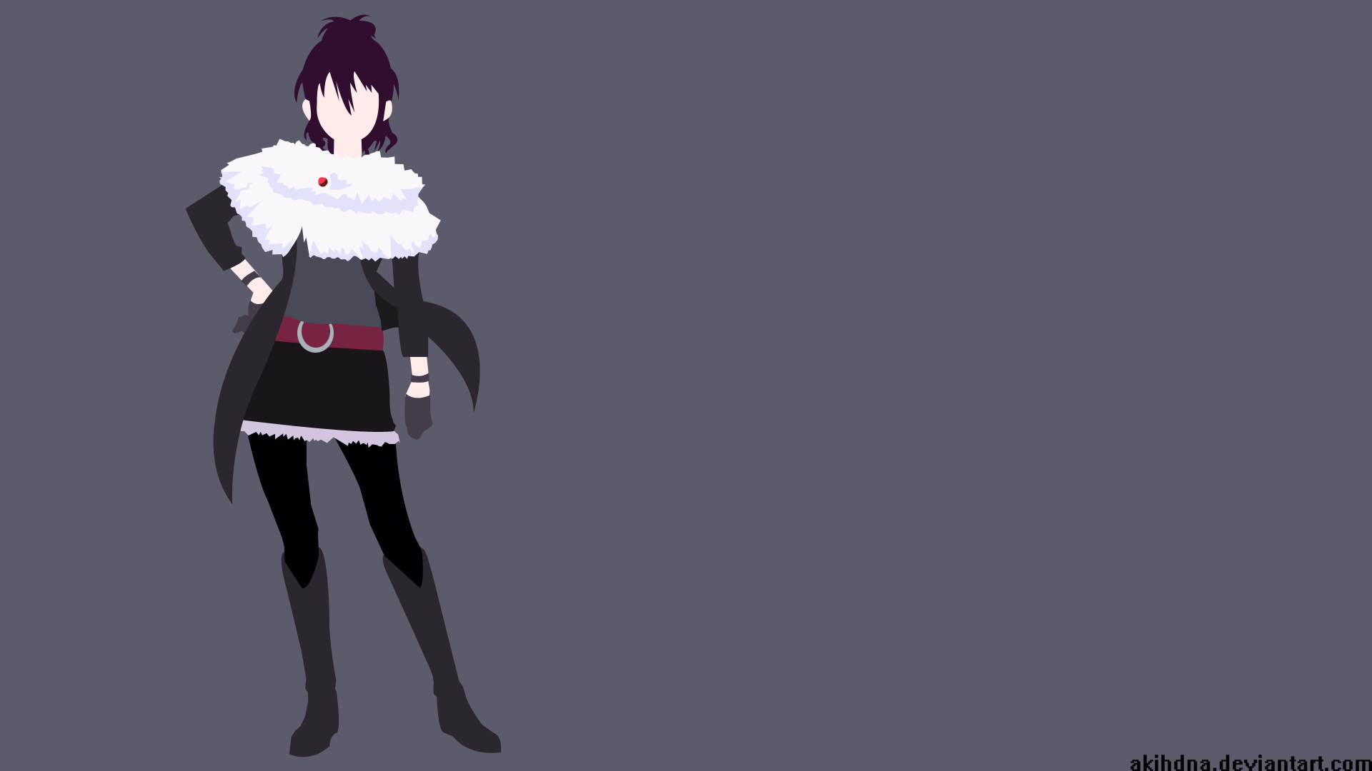 Hana Kirisaki from Nisekoi in a winter outfit against a minimalist gray backdrop — HD anime PC desktop wallpaper/background.